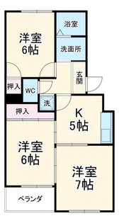 クレスト原【1階】の間取り