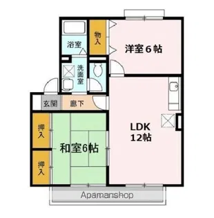 フラワーヒルズB【1階】の間取り