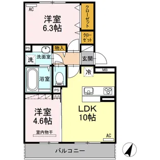 ハイムセラ宇土駅前【1階】の間取り