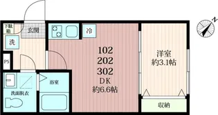 グレイスリーコート 丸【2階】の間取り