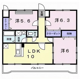 サンモール清水【1階】の間取り