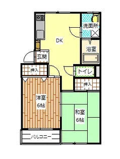 ビューティフルシティ東根B棟【2階】の間取り