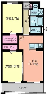 サンシャインユタカII【2階】の間取り