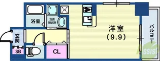 ジアコスモ神戸三宮【9階】の間取り