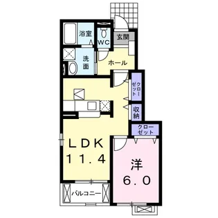オーブ メゾン アミナB棟【1階】の間取り