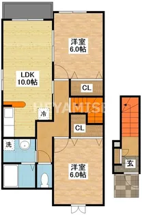 2LDKの間取り画像