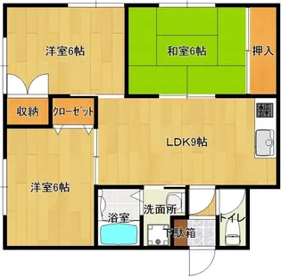 スティルライフ黒髪【1階】の間取り