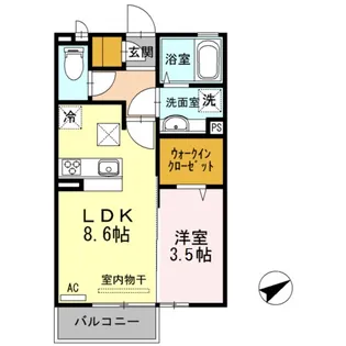 ラ ン・サバーイII【1階】の間取り