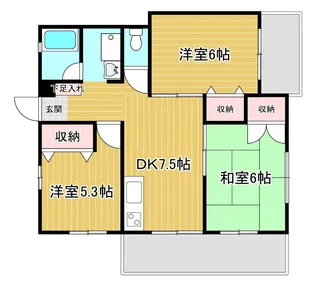 フラワーコートA棟【2階】の間取り