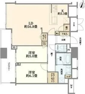 シティタワー梅田東【22階】の間取り