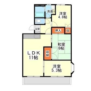 エクセルハイツA棟【2階】の間取り