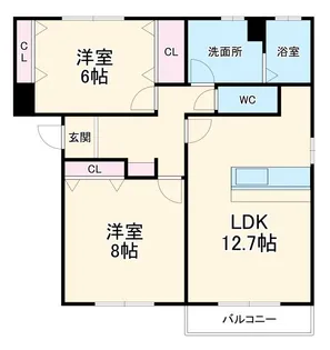 グレイスソシアB【2階】の間取り