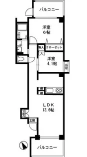 ツインヒルズウェスト【3階】の間取り
