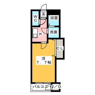 1Kの間取り画像