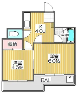 2DKの間取り画像