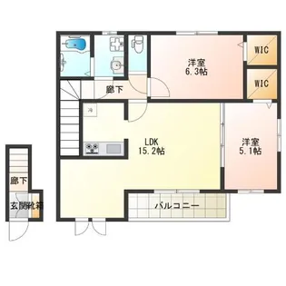 マメゾン阿倍野II【2階】の間取り
