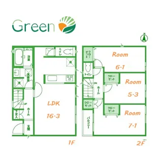 神奈川県平塚市袖ケ浜【一戸建】の間取り