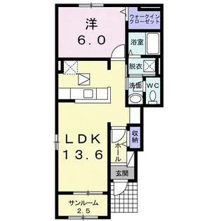 カサベルデ青木C【1階】の間取り