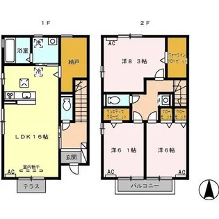 岐阜県各務原市蘇原花園町3【一戸建】の間取り