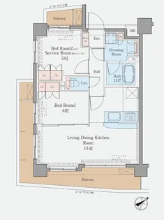 ラグゼナ平井 ノース【2階】の間取り