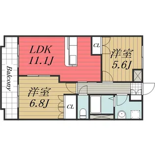 千葉県富里市七栄【マンション】の間取り