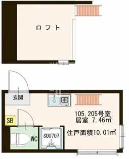 東京都杉並区下高井戸5【アパート】の間取り