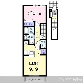 徳島県名西郡石井町石井字白鳥【アパート】の間取り