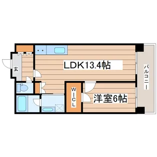 シュロスミーナ晩翠通【12階】の間取り