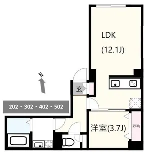 CREAL新富町【5階】の間取り