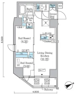 東京都台東区蔵前3【マンション】の間取り