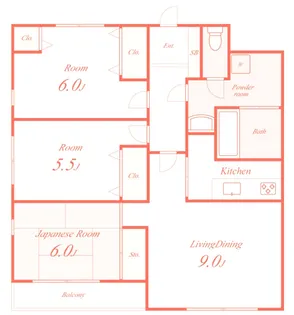 JLBグランエクリュ大磯【3階】の間取り