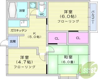 グリーンパル【2階】の間取り