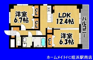 ウエストヴィラ【8階】の間取り