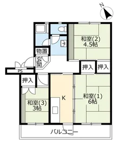 UR北坂戸【5階】の間取り