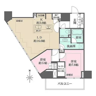 ザ・パークハウス三田タワー【3階】の間取り