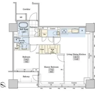 レジディアタワー上池袋 タワー棟【15階】の間取り