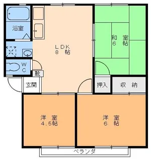 TUTUMIサンハイツ【2階】の間取り
