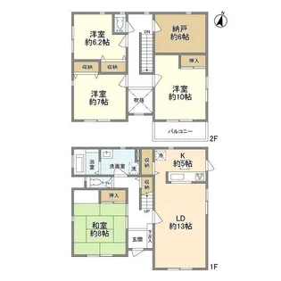 神奈川県横浜市青葉区松風台【一戸建】の間取り
