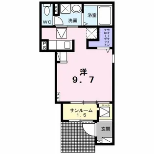 ペンテ・プルーム【1階】の間取り