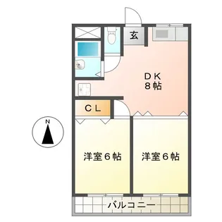 ウイングHeart【3階】の間取り