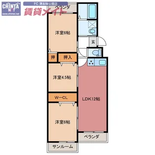 大谷ヒルズA【3階】の間取り