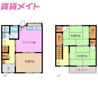 三重県桑名市長島町押付【一戸建】の間取り