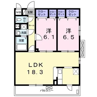 シャトーノール高倉【2階】の間取り