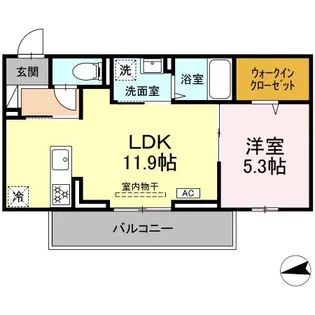 ベルディール【3階】の間取り