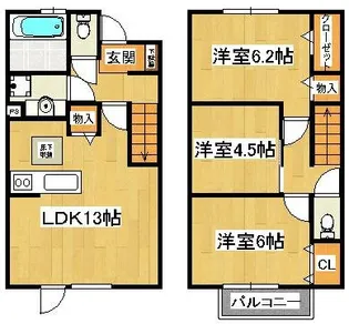 メゾン ド SATOMI A・B棟【1階】の間取り