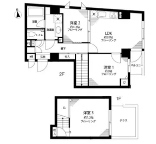 クレア白金高輪の間取り