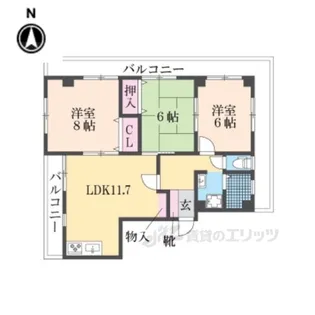 プログレス北野【3階】の間取り