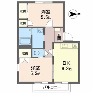 ハイツ カネミツ【2階】の間取り