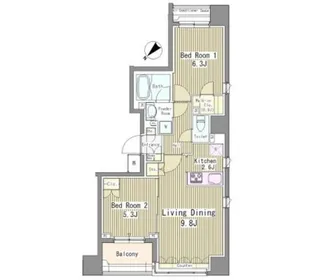 リベルテ月島【6階】の間取り