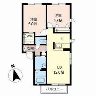 パール篠B【2階】の間取り